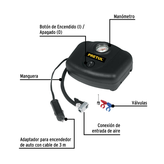 Compresor de aire para auto 12 V