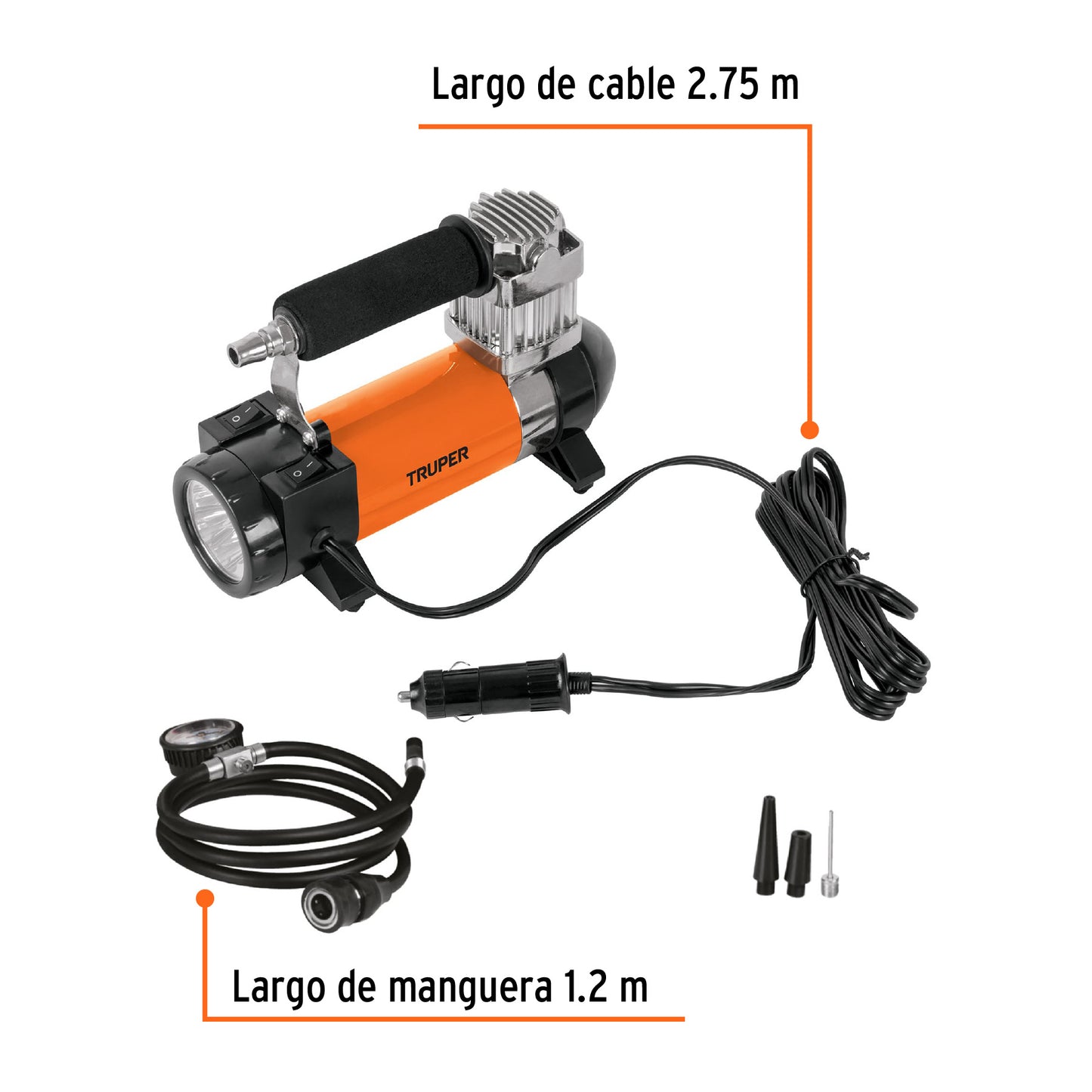 Compresor de aire portátil de 12 V con maletín