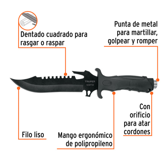 Cuchillo táctico para campismo 7" · vista 2