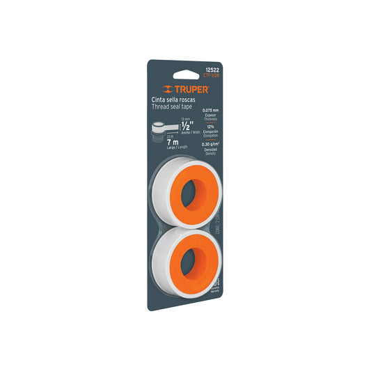 Blister 2 cintas sella roscas 1/2 pulg.