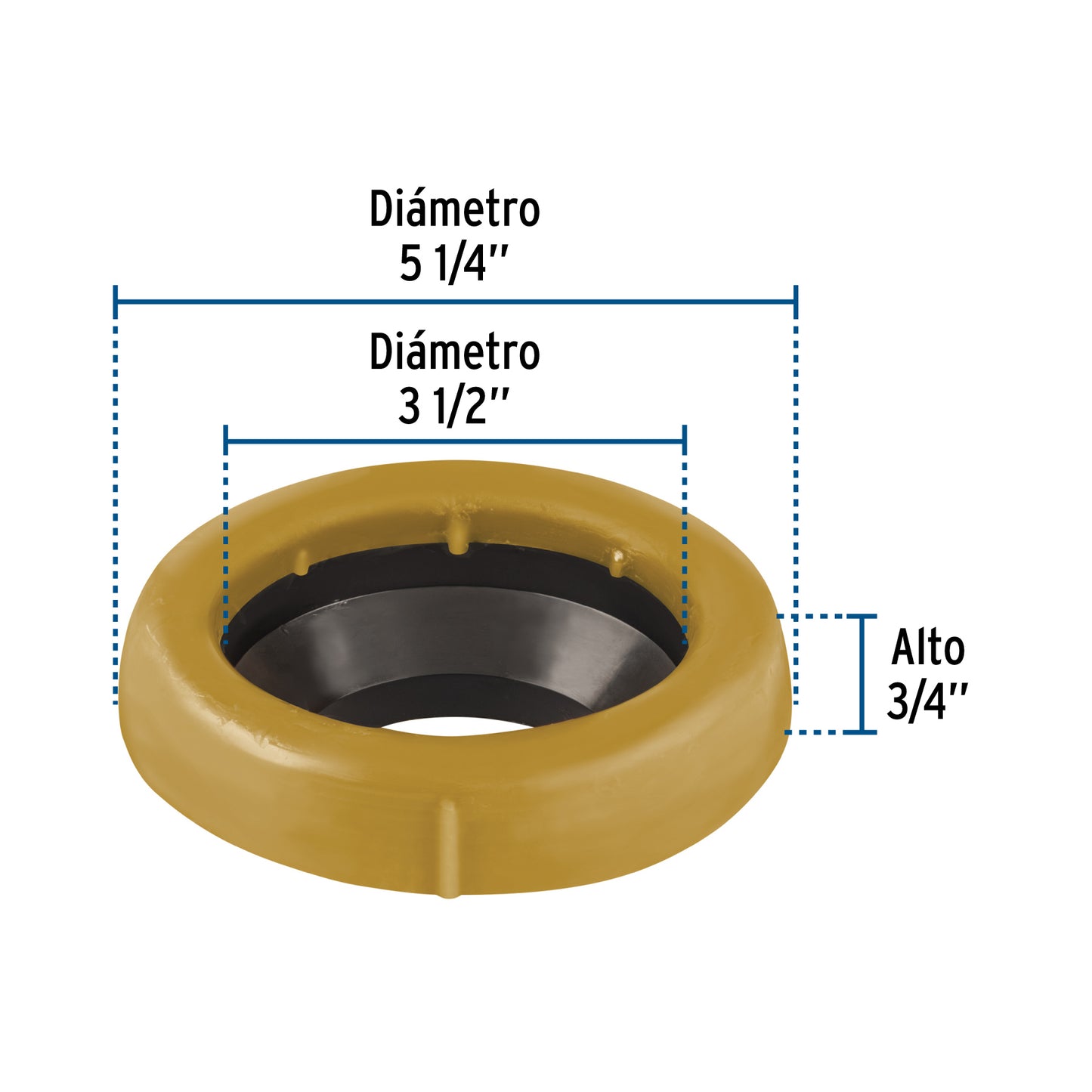 Cuello de cera con guía para WC de 170 g