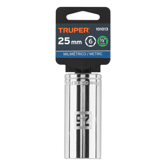 Dado largo 25 mm 6p cuadro 1/2pulg