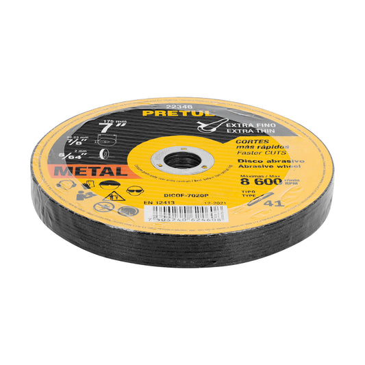 Disco de corte fino para metal de 7 pulgadas con espesor de 2 mm