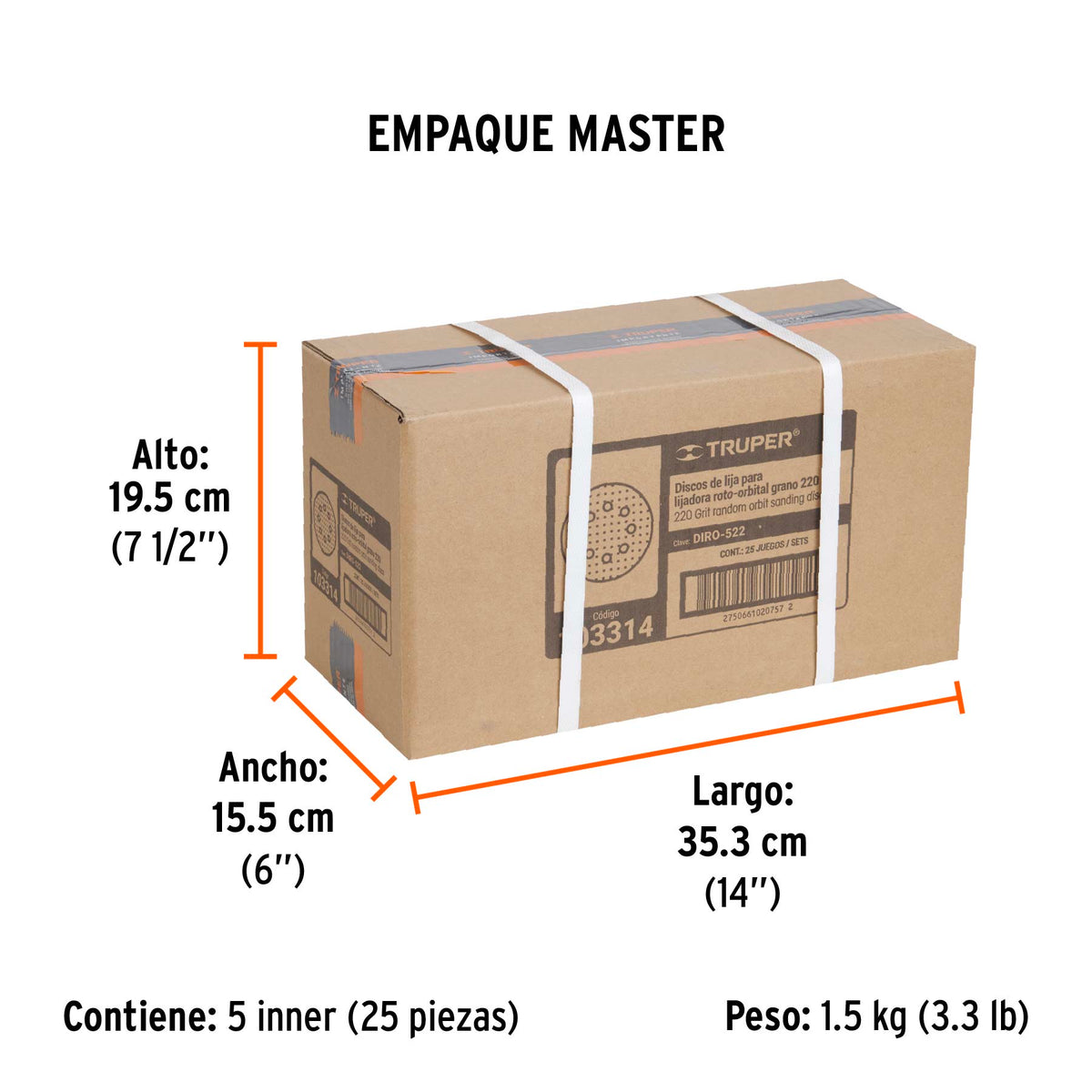 Paquete con 5 discos de lija 5" grano 220, 8 perforaciones · vista 6