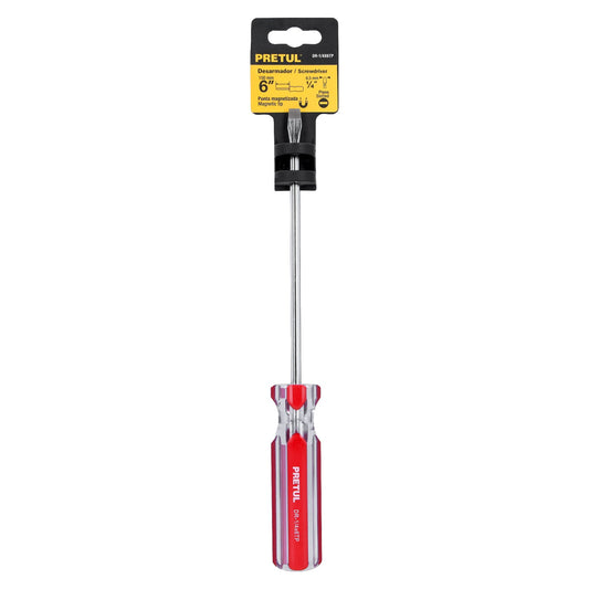 Desarmador plano de 1/4 x 6 con mango de PVC