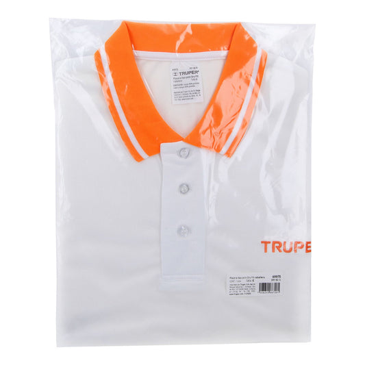 Playera polo performance para hombre blanca talla grande