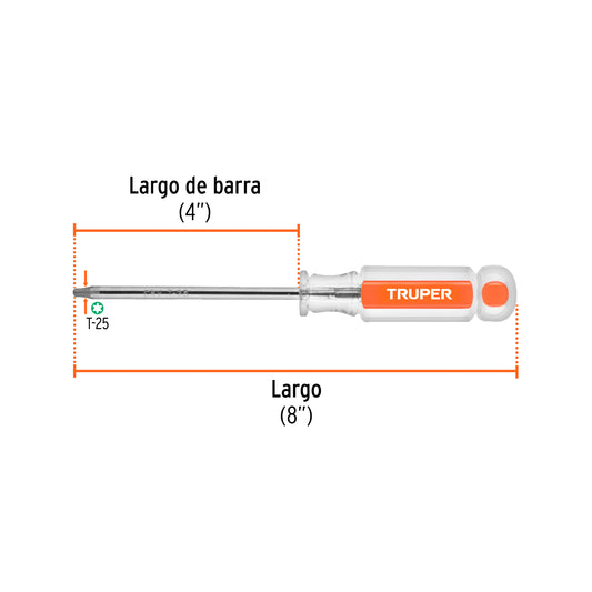 Desarmador Punta Torx T25 Mango Acetato