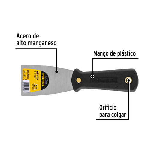 Espátula rígida 2 con mango de plástico