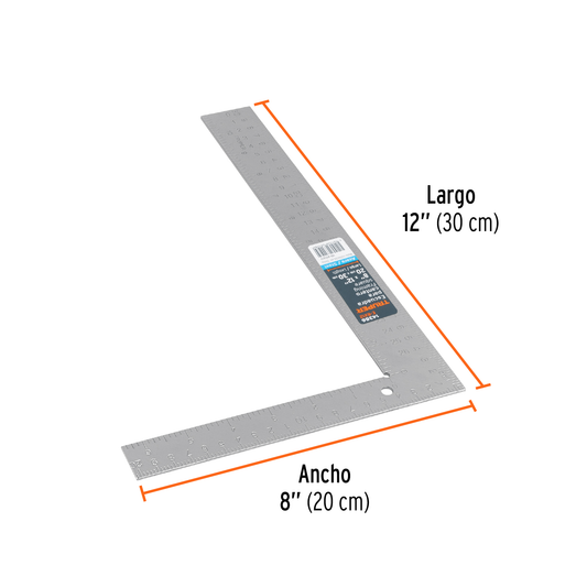Escuadra de acero para cantero 8x12