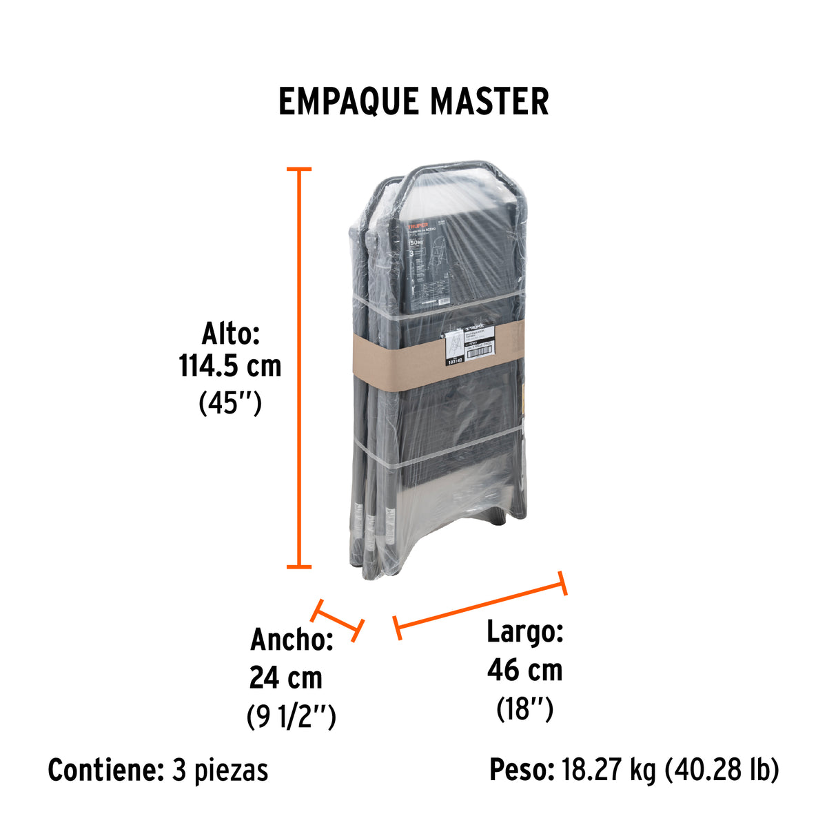 Escalerilla tubular, plegable, 3 peldaños · vista 6