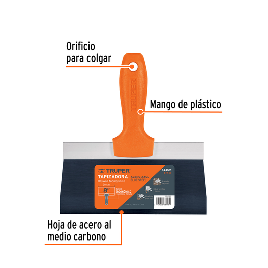 Espátula tapizadora de 8 acero al medio