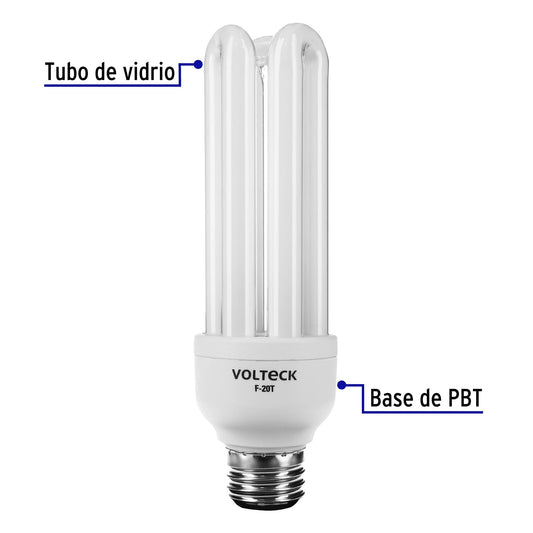 Lámpara triple T4 de 20 W con luz de día