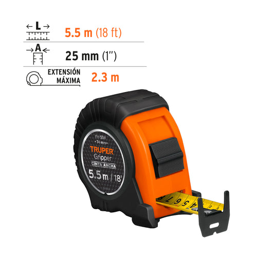 Cinta métrica Gripper contra Impactos 5.5m cinta 25 mm