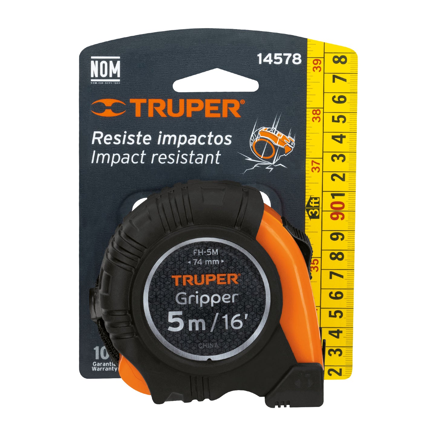 Cinta métrica Gripper contra Impactos 5m cinta 19 mm