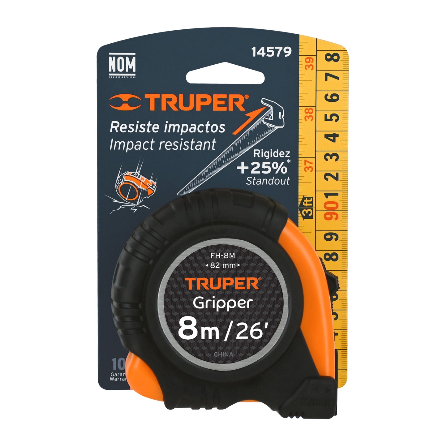 Cinta métrica Gripper contra Impactos 8 m cinta 25 mm