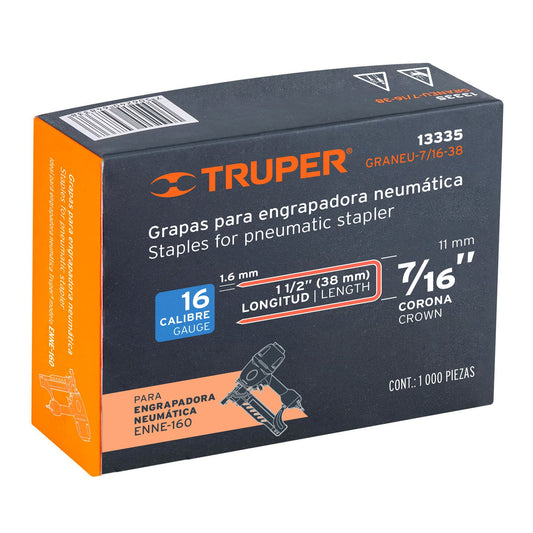 Caja 1000 grapas 7/16 pulg 38 mm