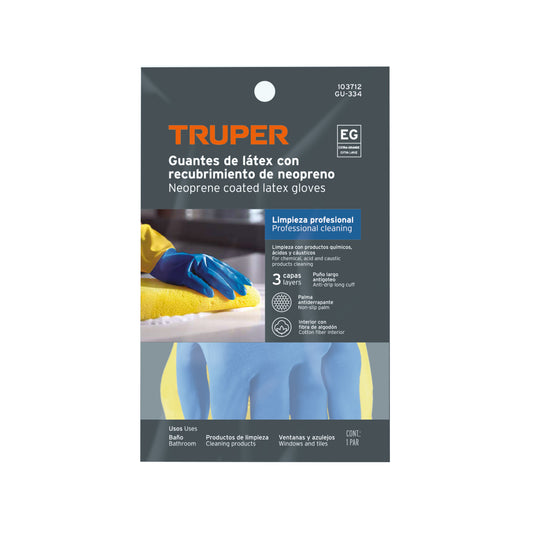 Guantes de látex reforzados para limpieza, EG · vista 2