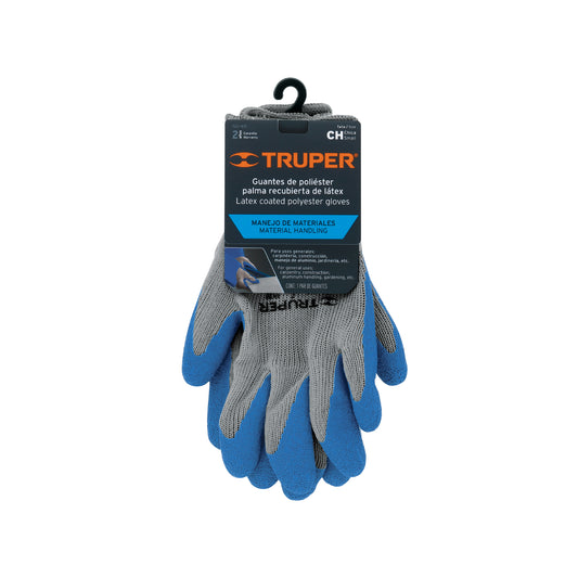 Guantes de poliéster recubiertos de látex chico
