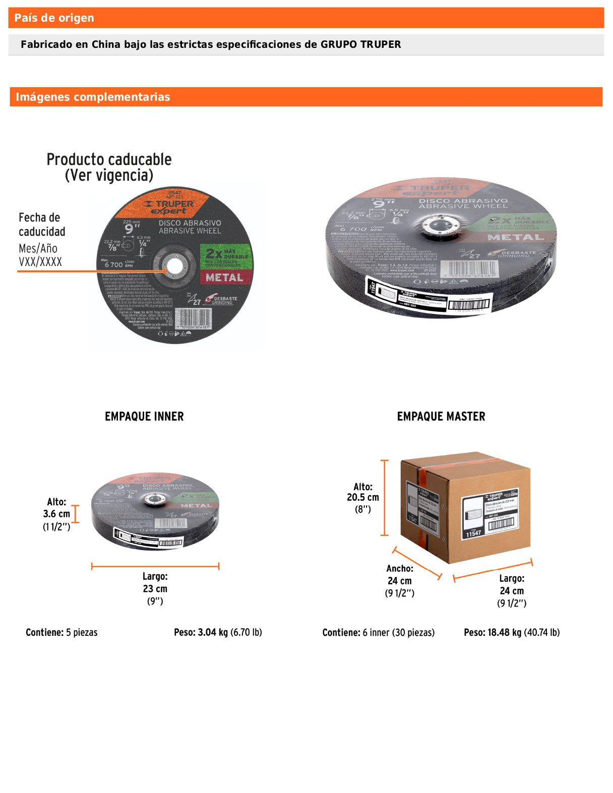 Disco Tipo 27 de 9 in para desbaste de metal