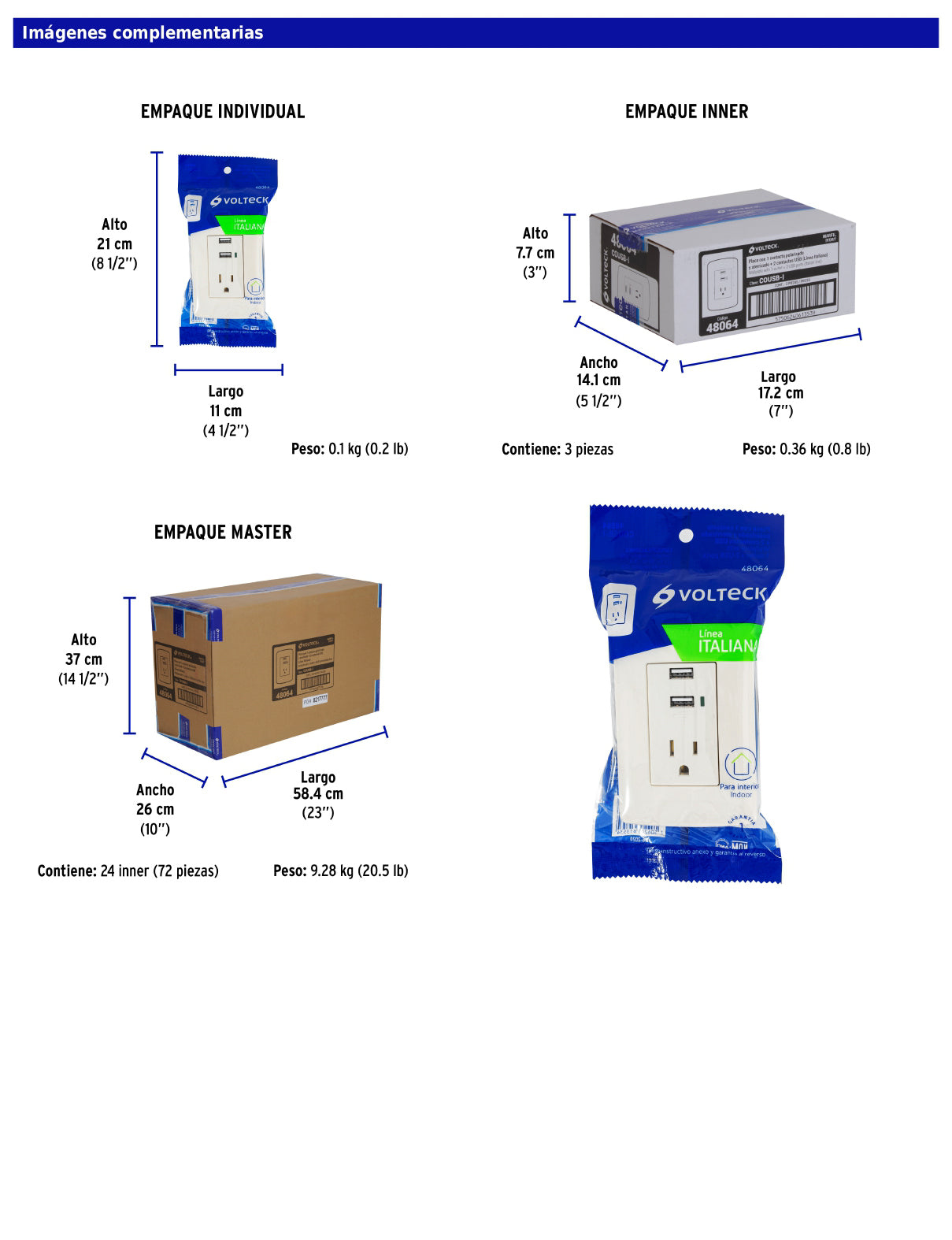 Contacto aterrizado de 127 V con 2 puertos USB y placa marfil