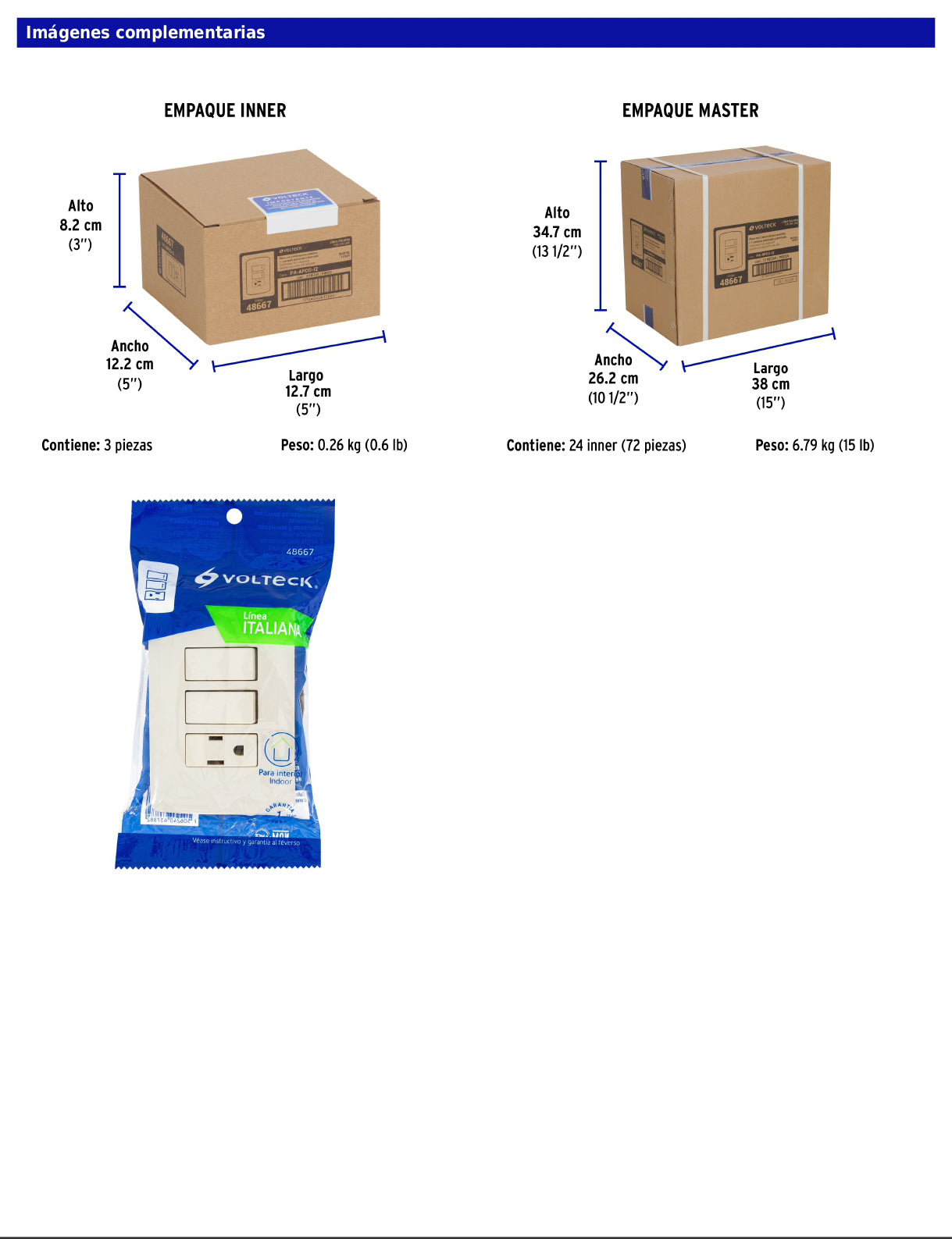 Placa armada con contacto y 2 interruptores de 127 V y 16 A con placa marfil