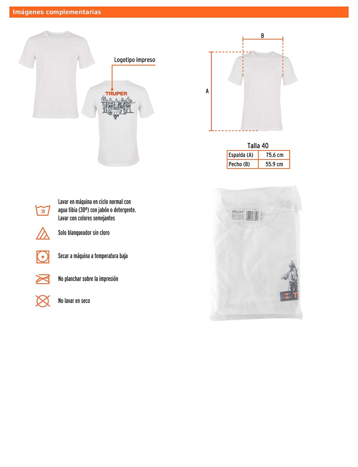 Playera cuello redondo para hombre color blanco en talla G
