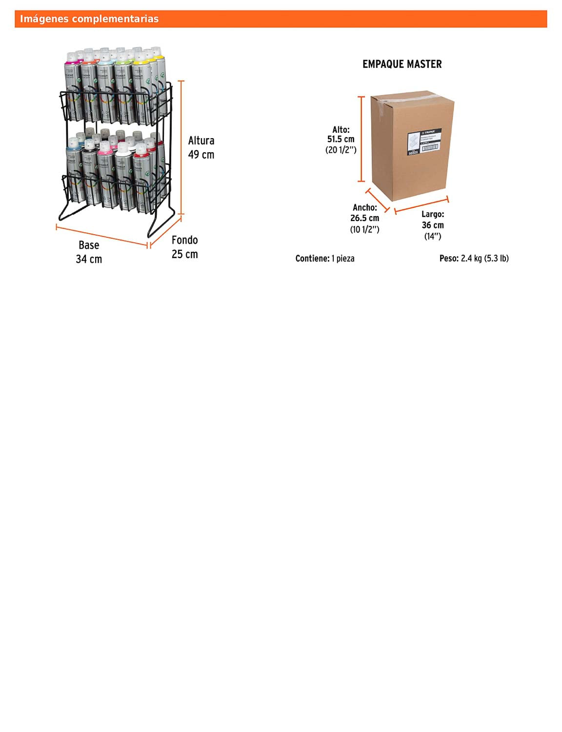 Rack para 30 pinturas en aerosol