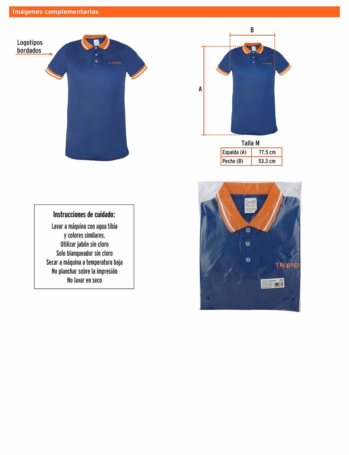 Playera polo performance para hombre azul talla mediana