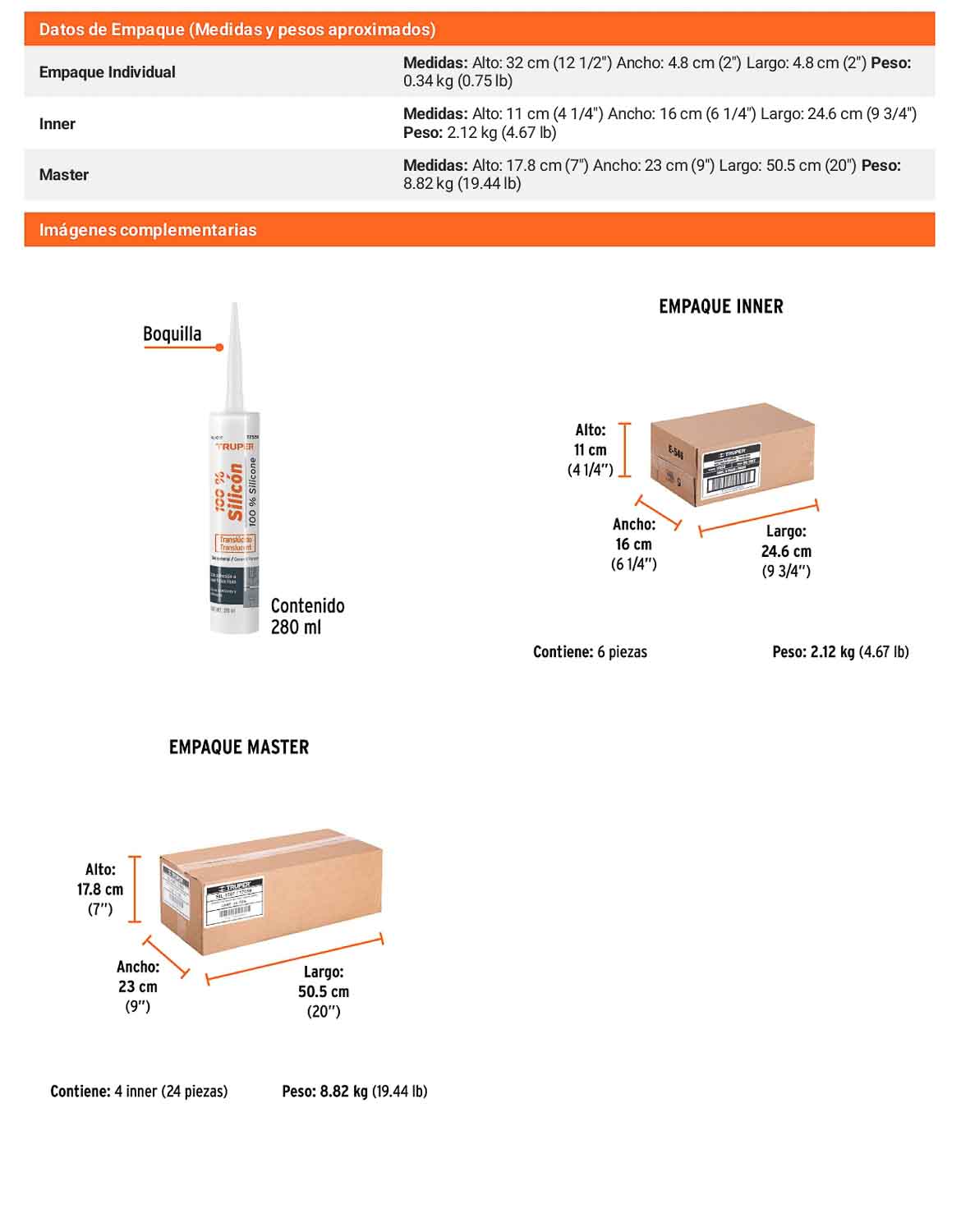 Sellador transparente 100 silicón de 280 ml