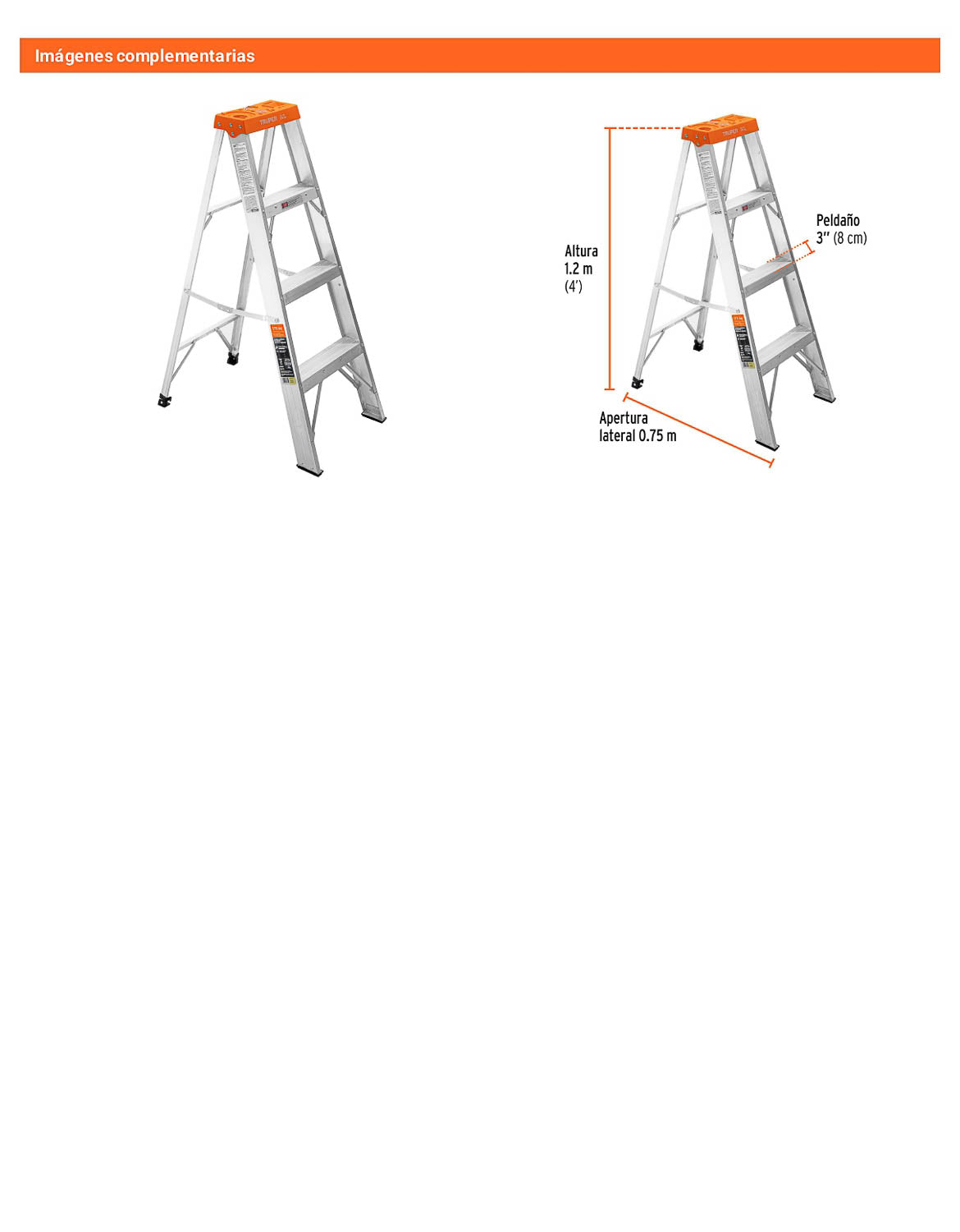 Escalera de tijera tipo II con 3 peldaños