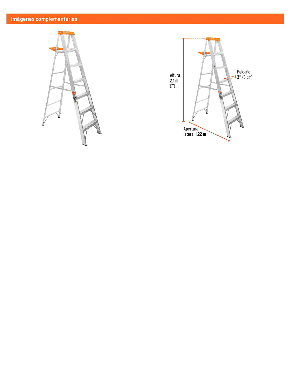 Escalera de tijera tipo II con bandeja 6 peldaños