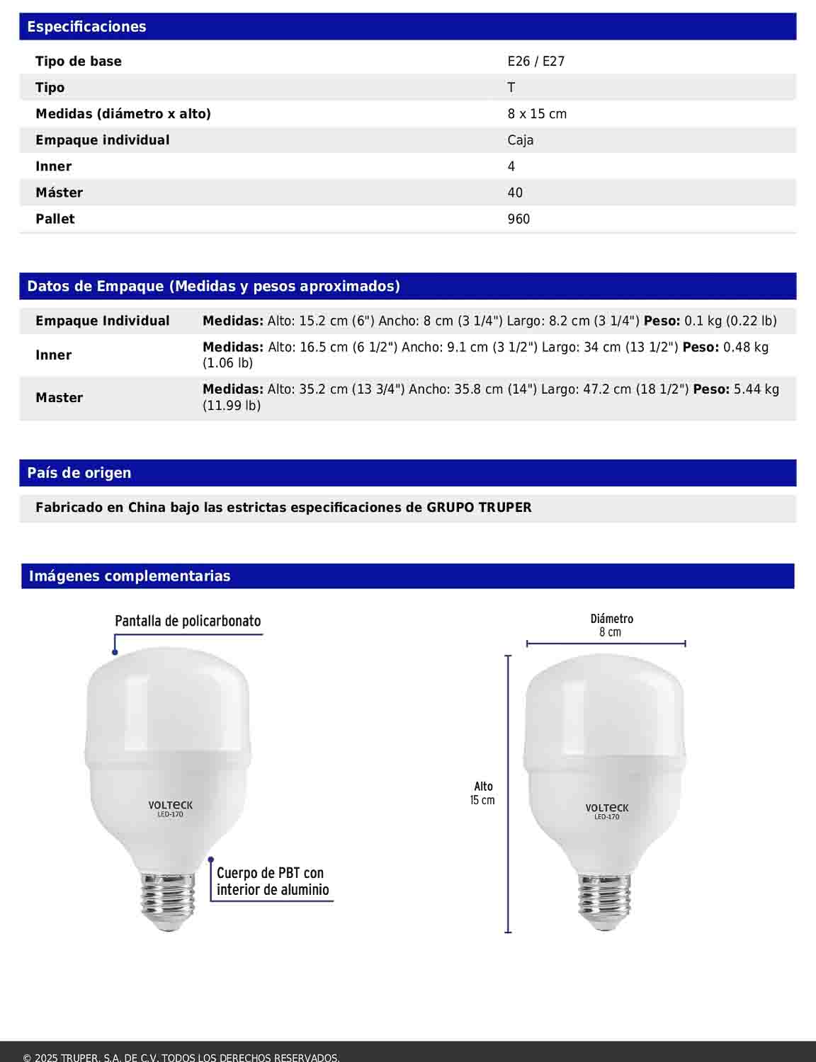 Foco LED de alta potencia de 20W con luz fría