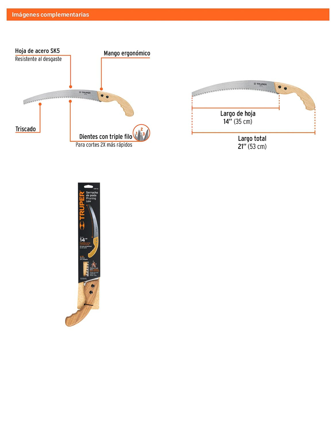 Serrucho de poda 14hoja curva6 DPP mango
