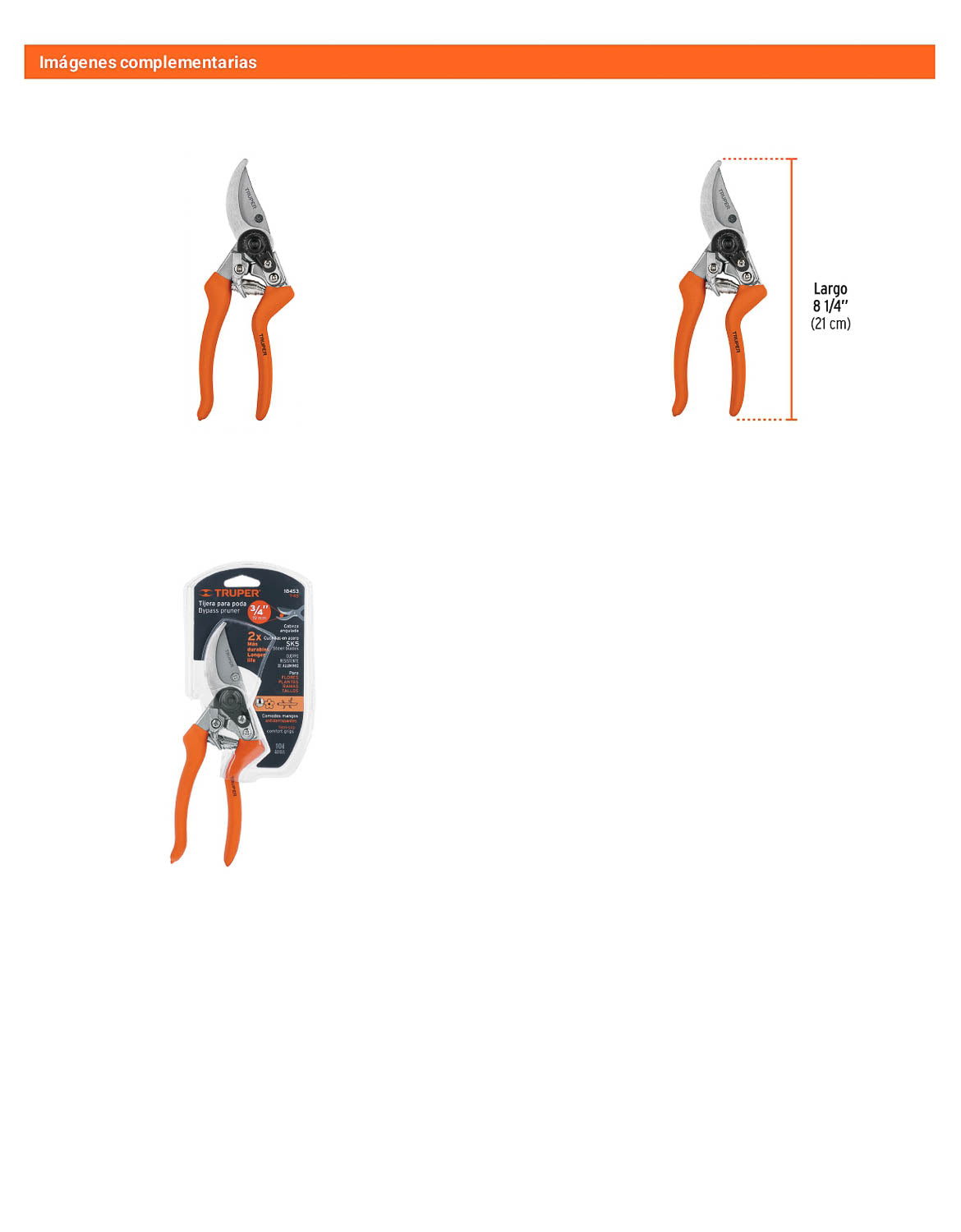 Tijera de aluminio con cuchilla de paso 8