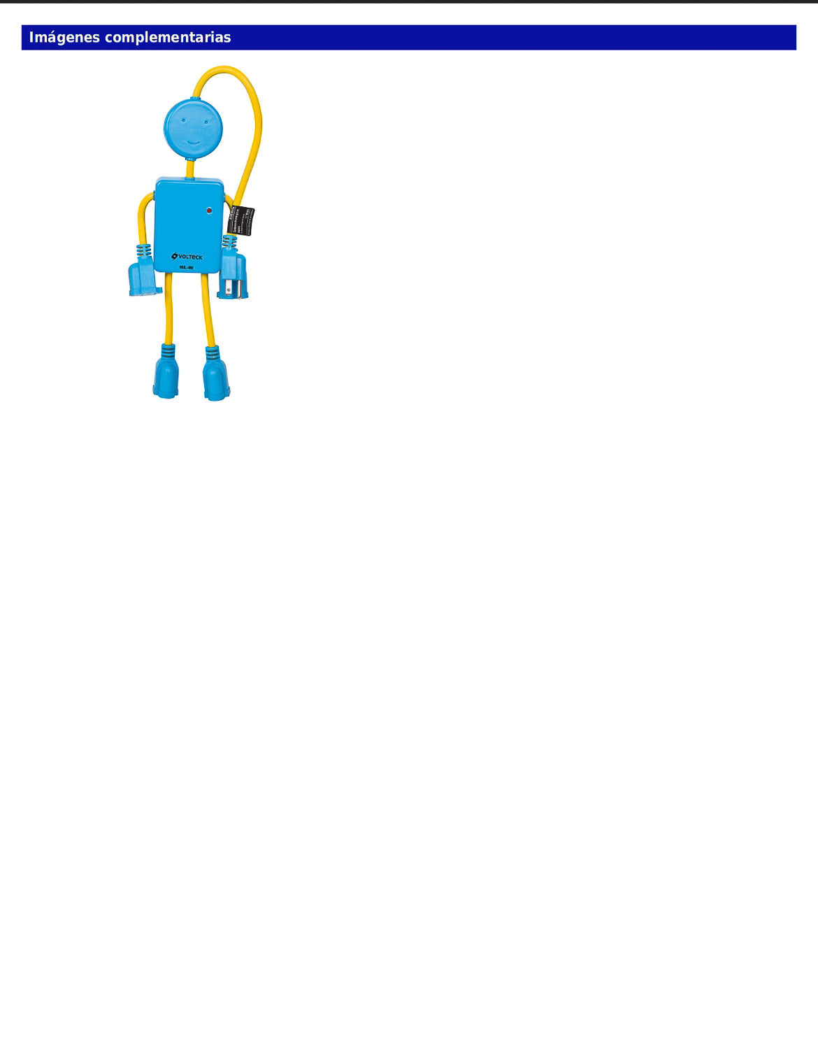 Regleta multicontacto de 4 entradas calibre 16 AWG con figura de niño