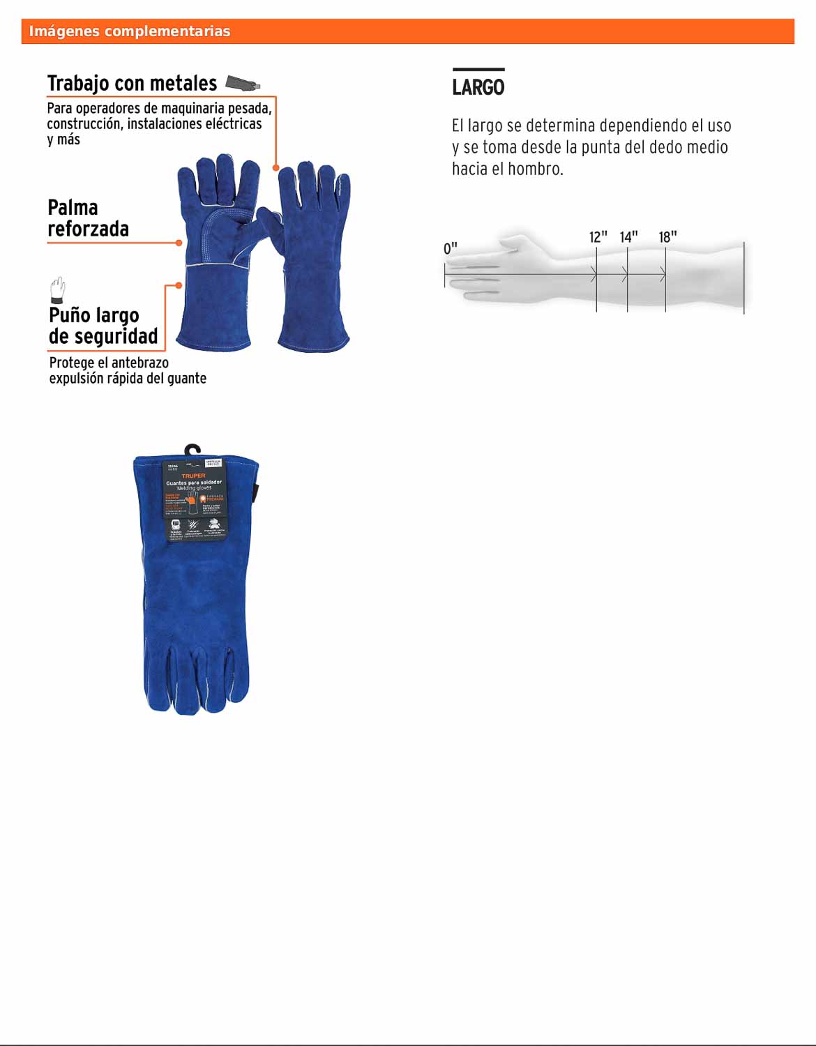 Guantes para soldador reforzados azules