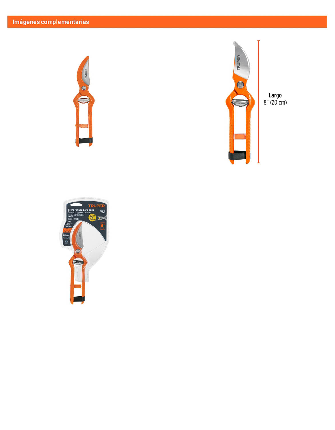 Tijera de poda forjada con cuchilla de paso 8