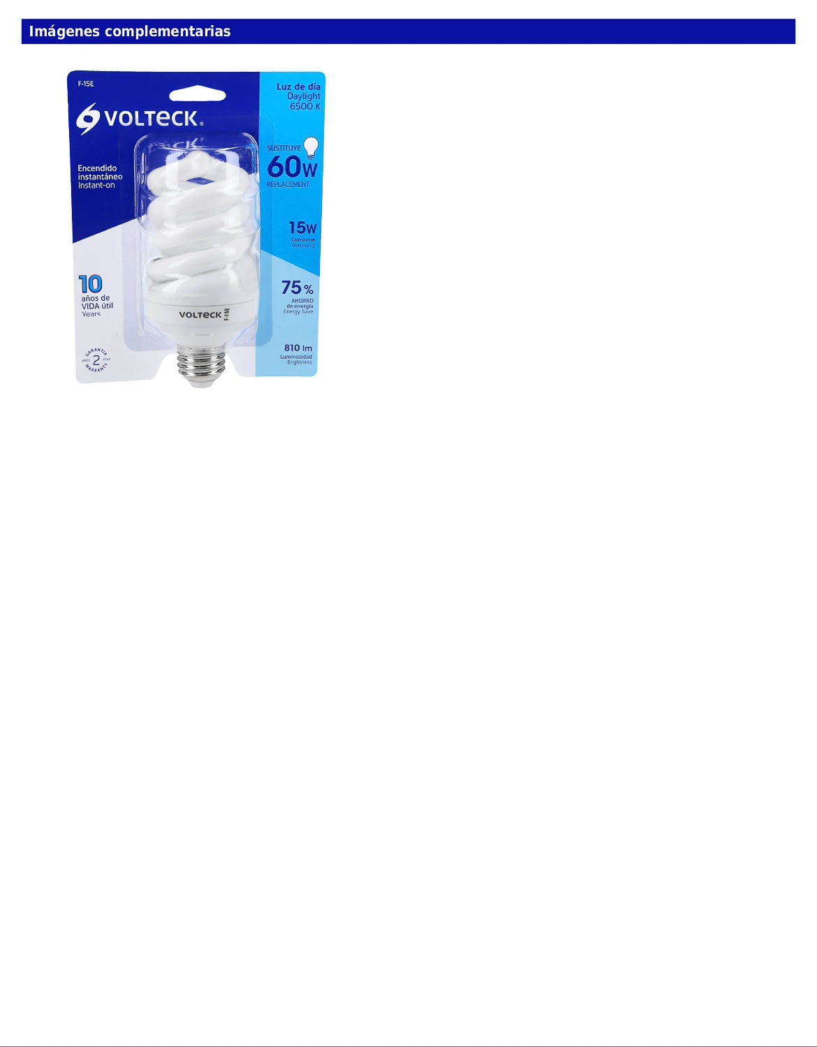 Lámpara espiral T4 de 15 W con luz de día