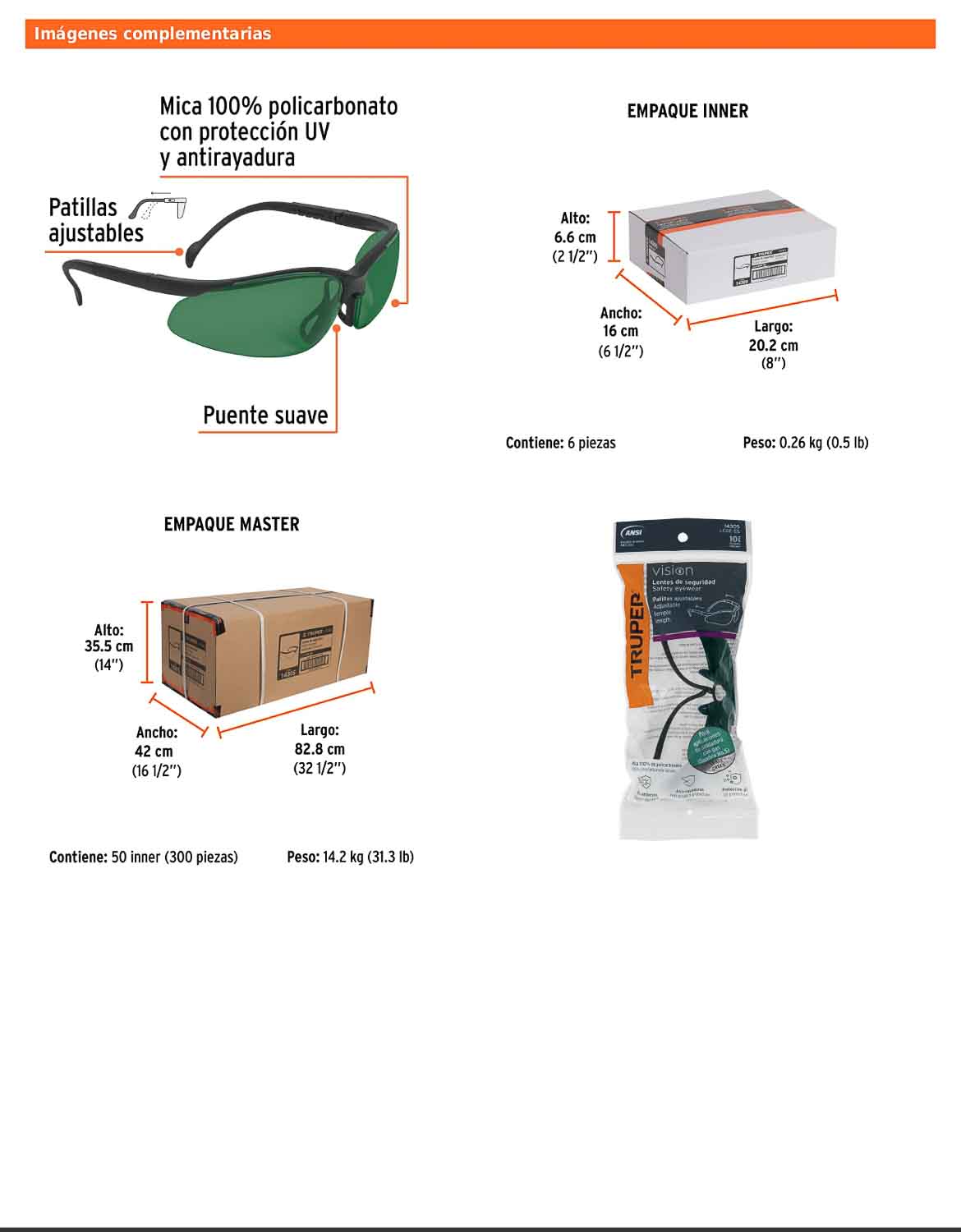 Lentes de seguridad verdes con mica de policarbonato y patillas ajustables
