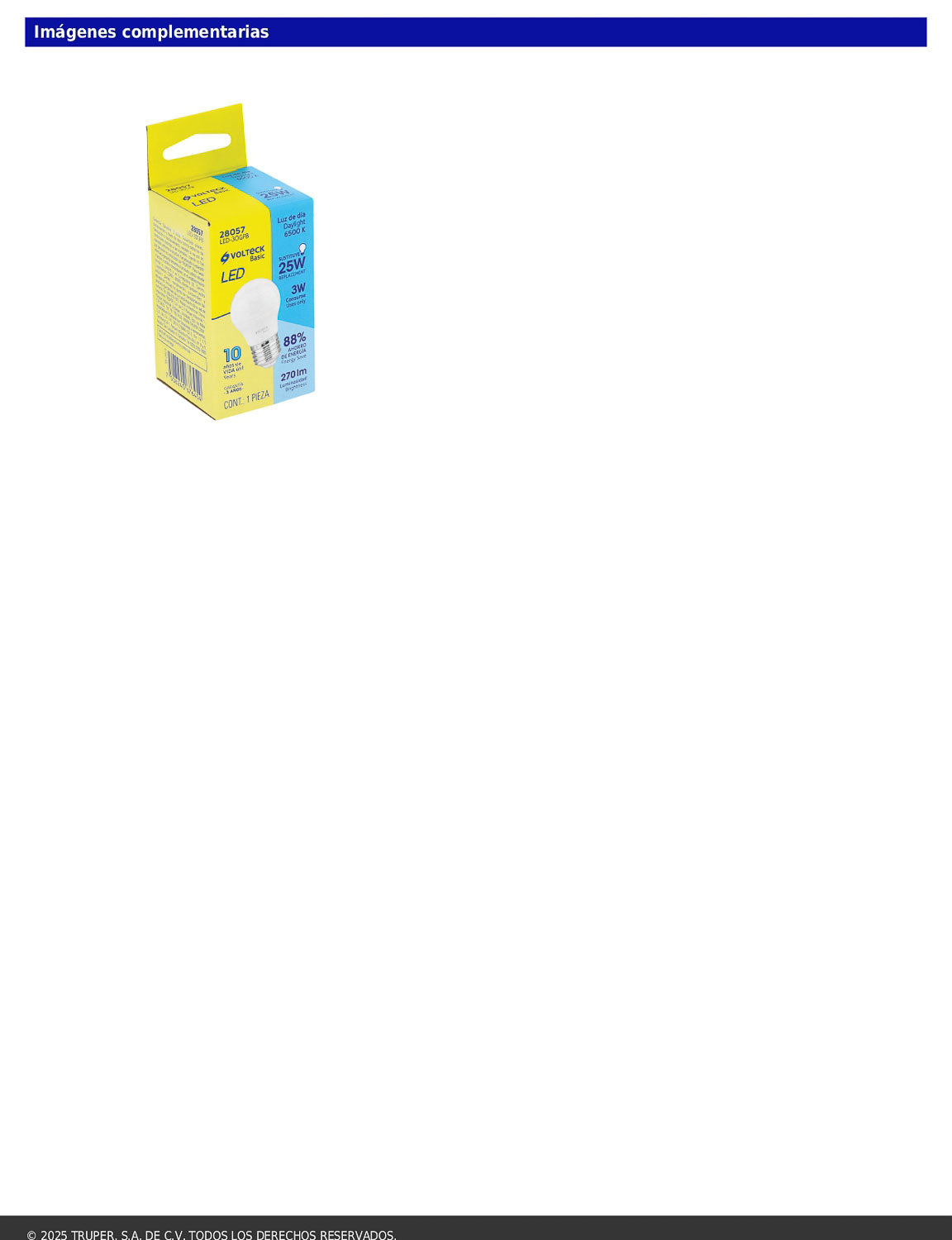 Foco LED 3W G45 6500K blanca fría 270 lm BASIC