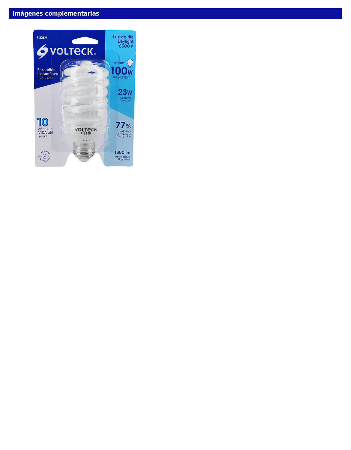 Lámpara espiral mini T2 de 23 W con luz de día