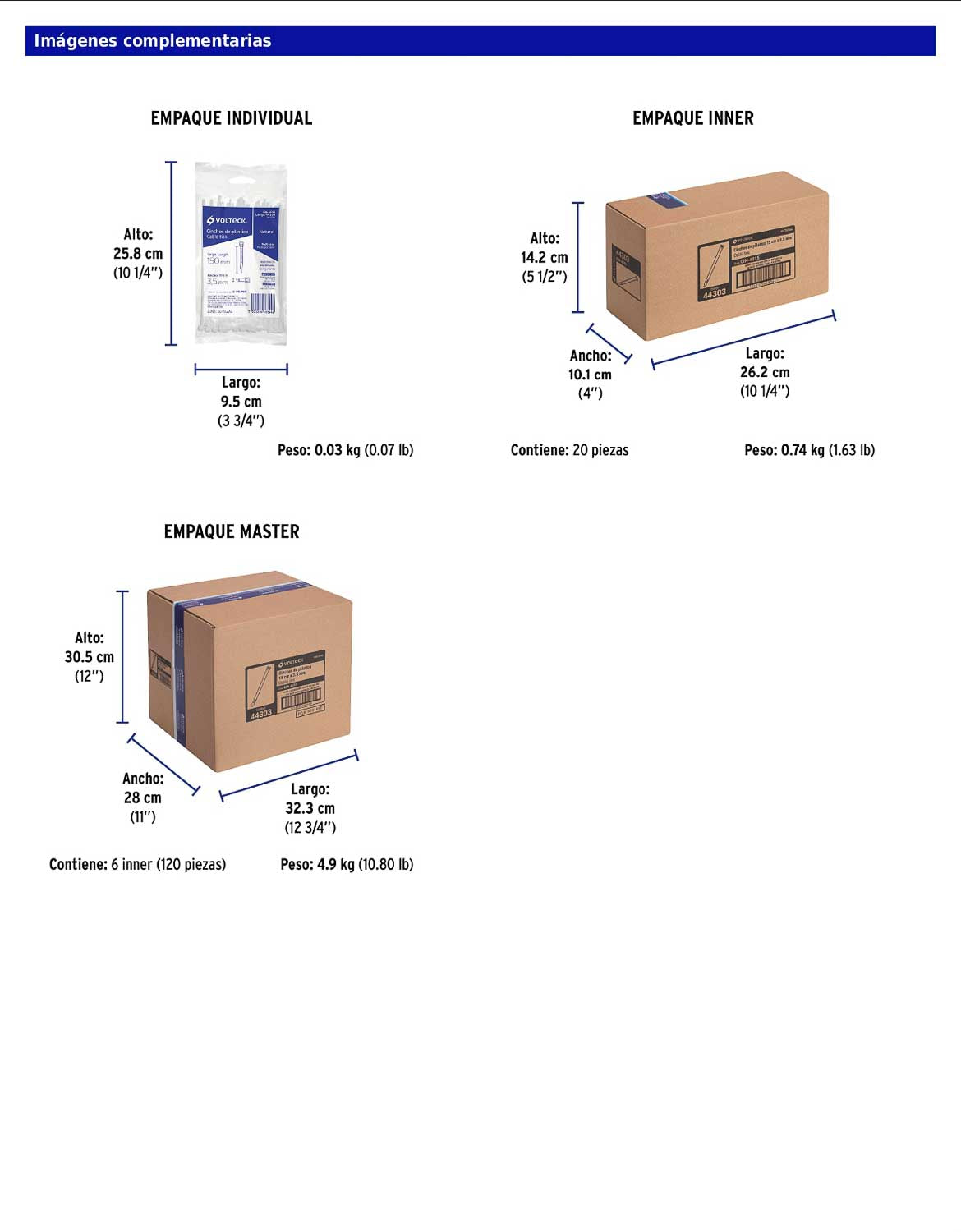 Bolsa con 50 cinchos plásticos 40 lb 150 x 3.5 mm natural