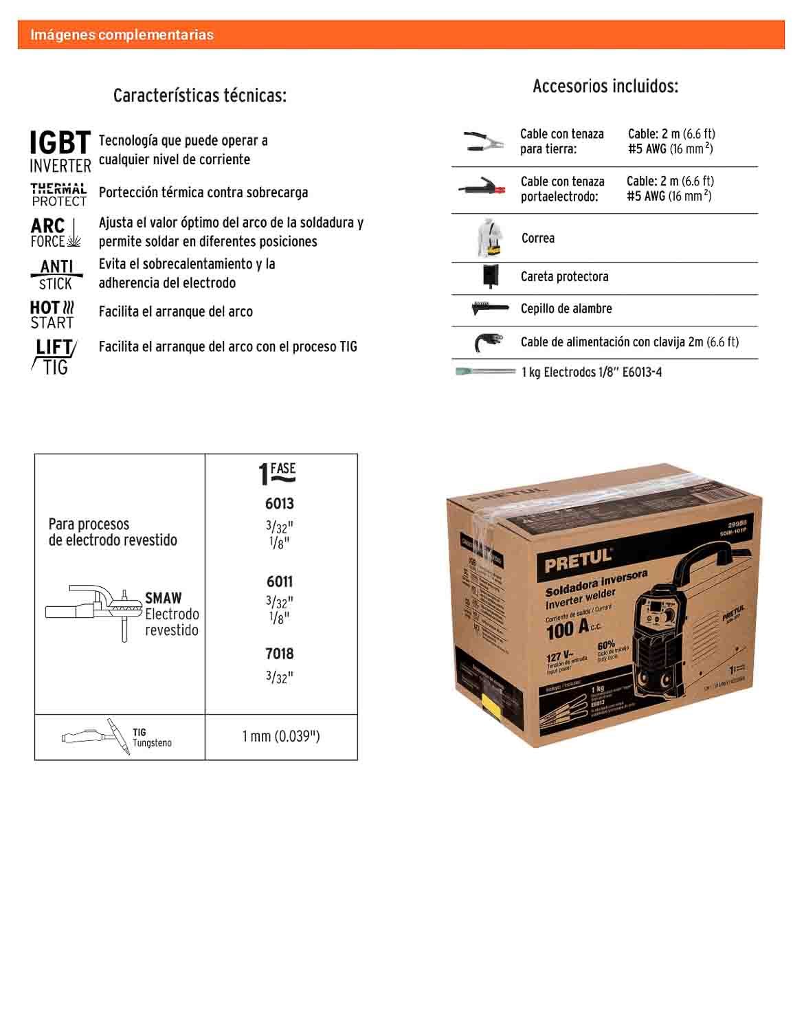 Soldadora inversora 100A 127V Ligera compacta