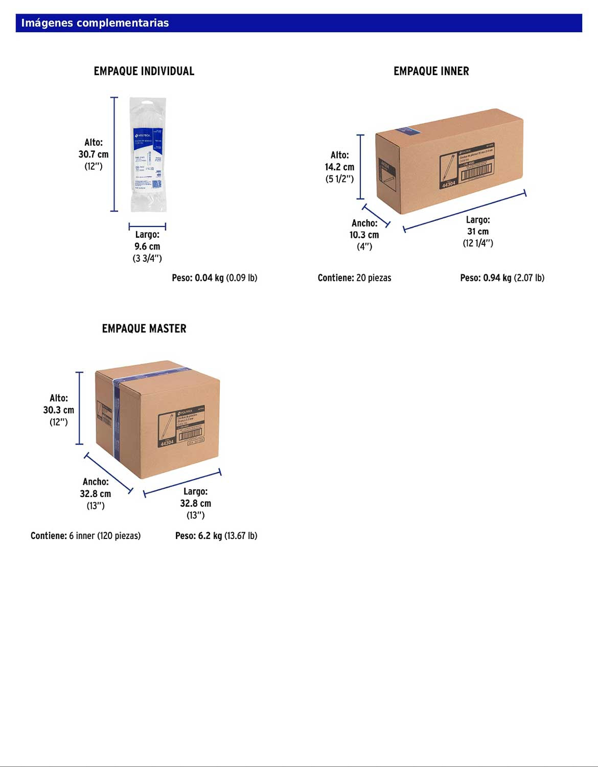 Bolsa con 50 cinchos plásticos 40 lb 200 x 3.5 mm natural