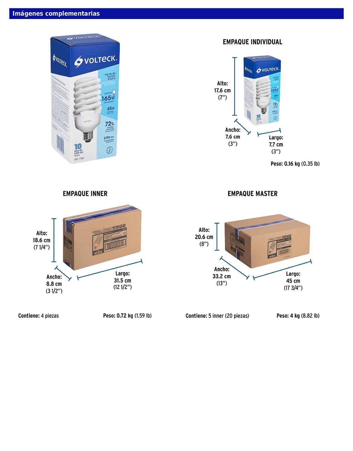 Lámpara espiral T4 de 45 W con luz de día
