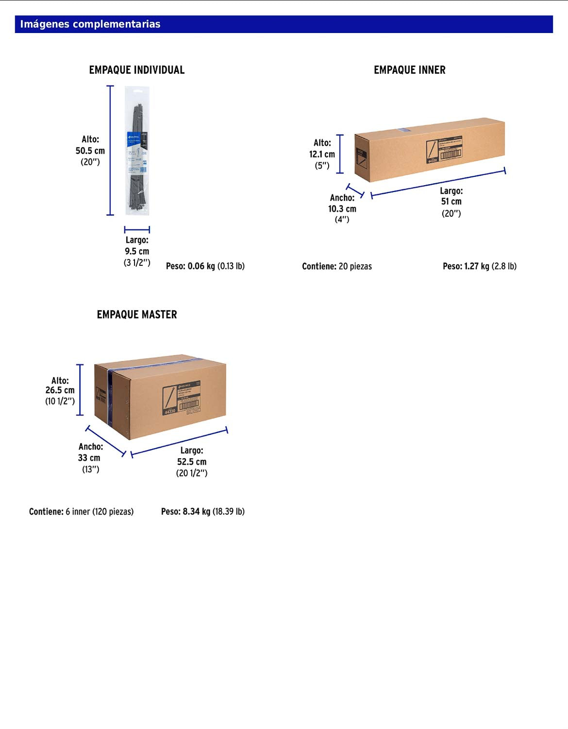 Bolsa con 25 cinchos plásticos de 50 lb de 40 cm de largo y 4.5 mm de ancho en color negro