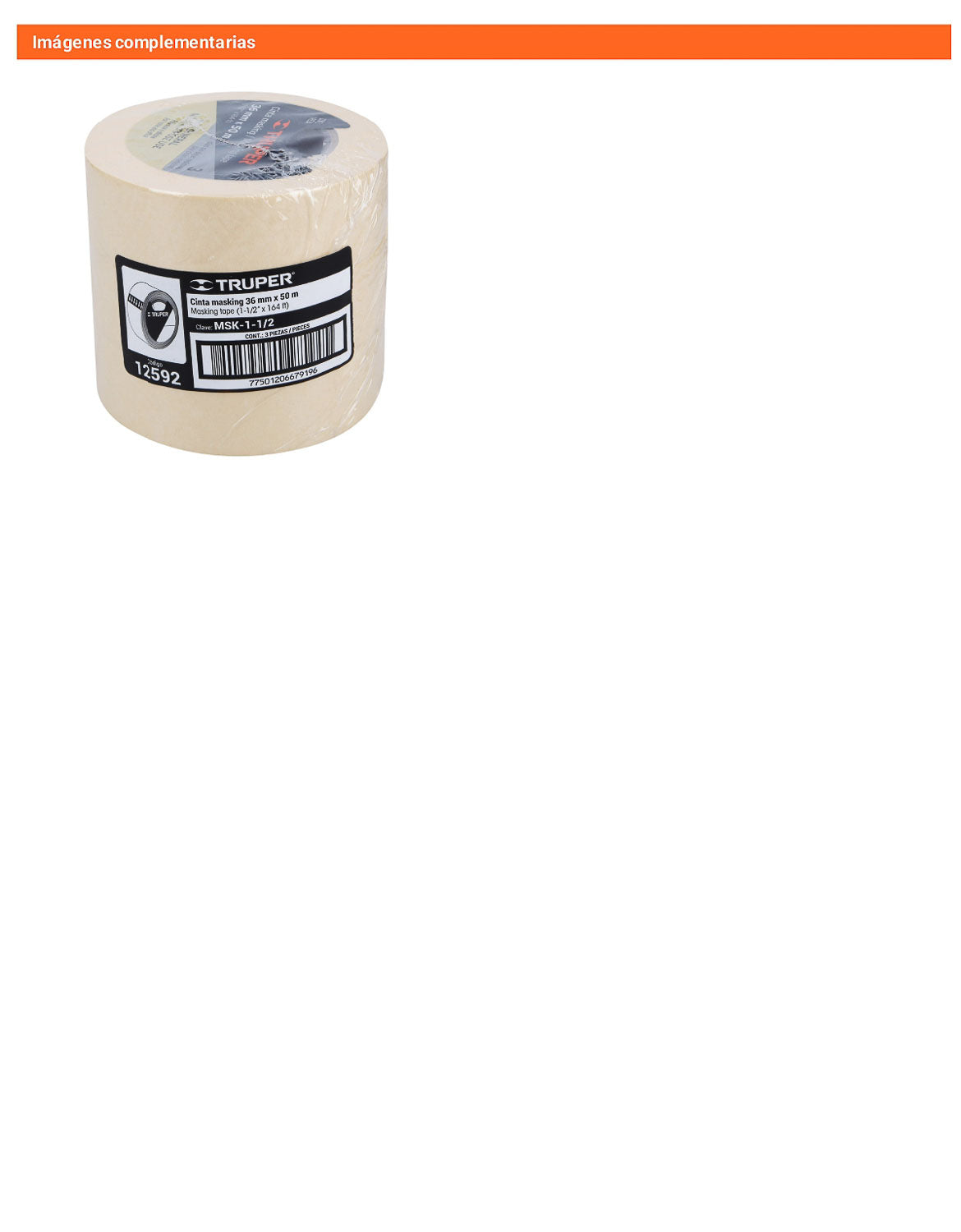 Cinta masking tape de 1-12 x 50