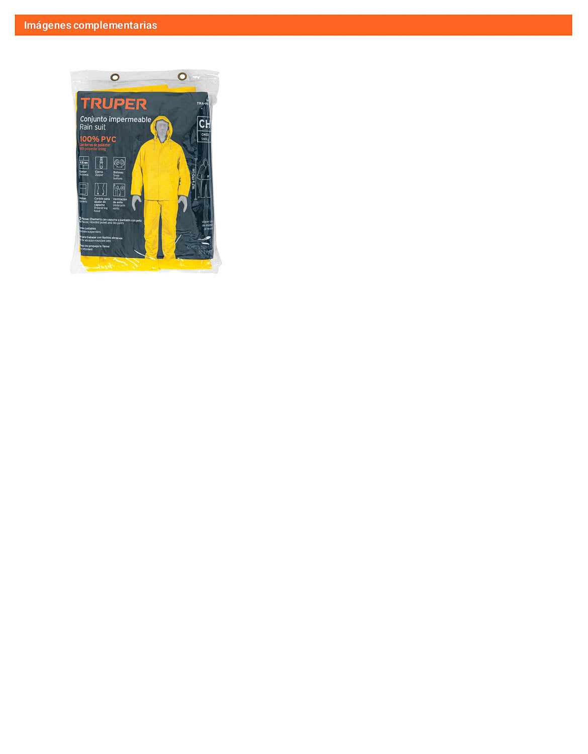 Conjunto impermeable doble capa talla CH