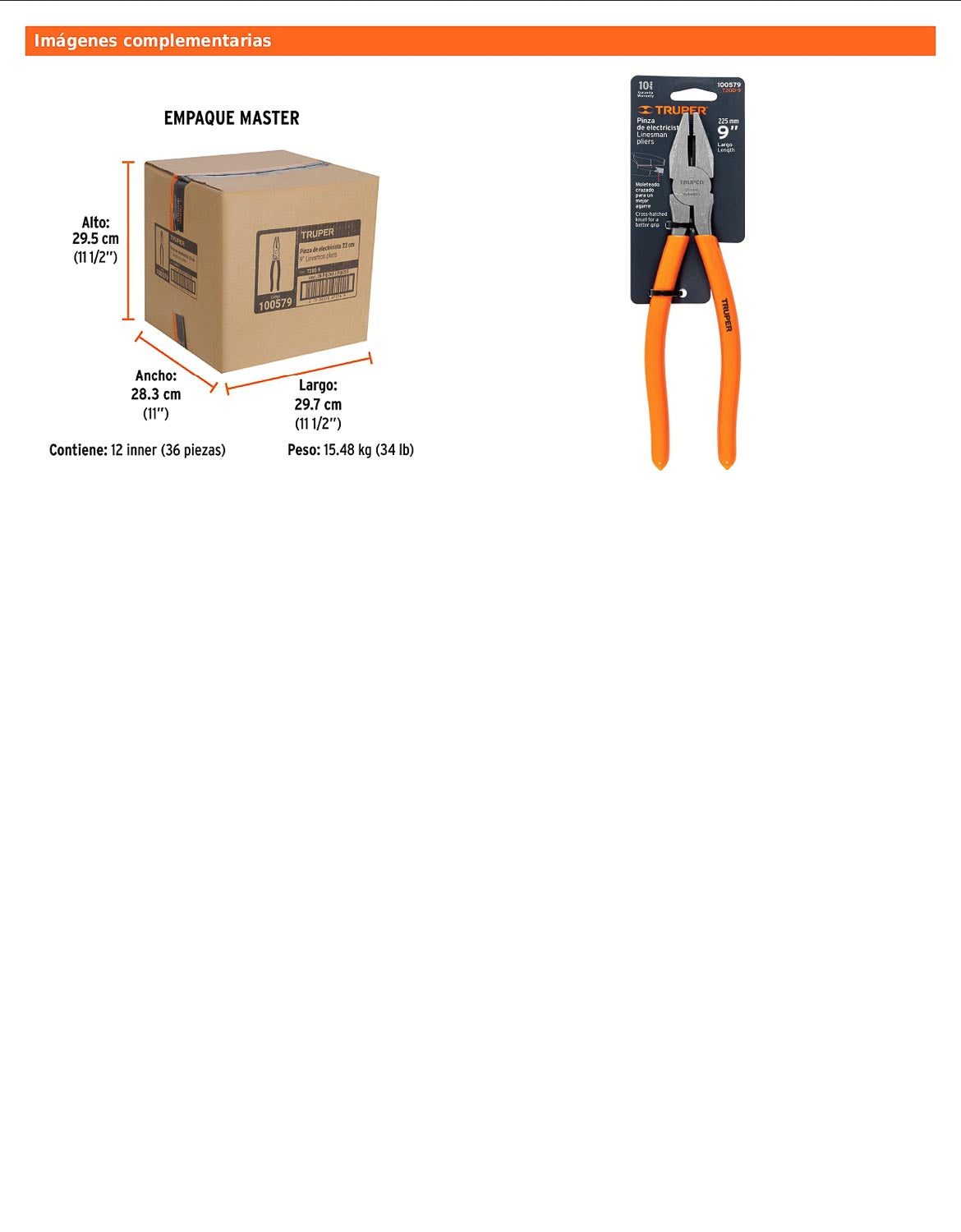 Pinza para electricista 9" con mango PVC