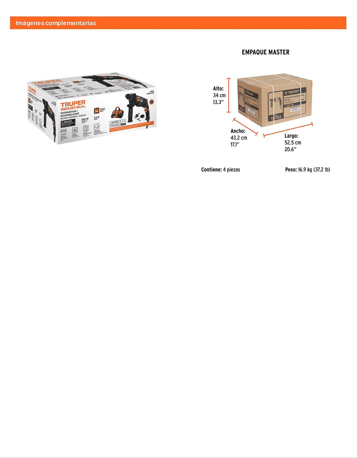 Rotomartillo SDS Plus/destornillador 2 J 650 W industrial